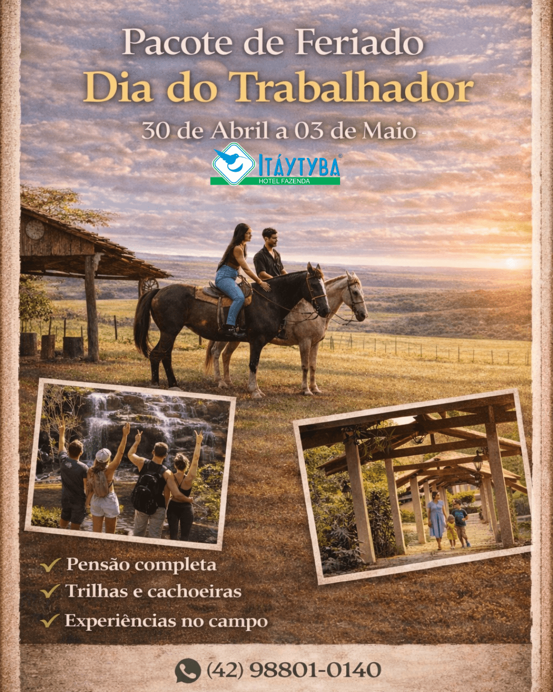 🟢 Pacote de Feriado - Dia do Trabalhador | 30/04 a 03/05